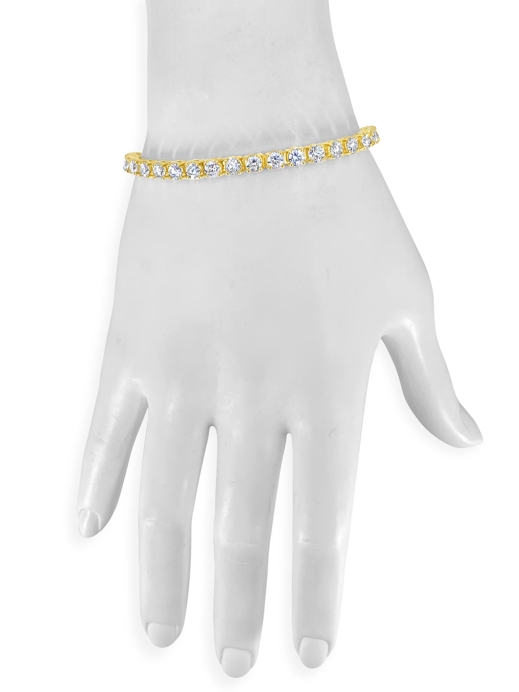 Diamond tennis bracelet in 14k gold featuring 12.33 carats of sparkling diamonds, crafted by Prince The Jeweler.