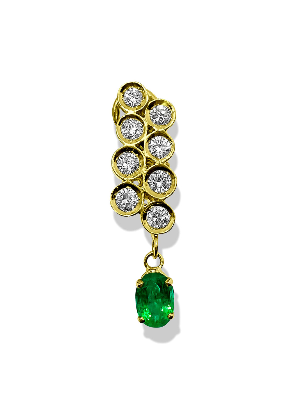 Womens 3.50ct Diamond & Emerald Dangle Earrings - Pristine Diamonds