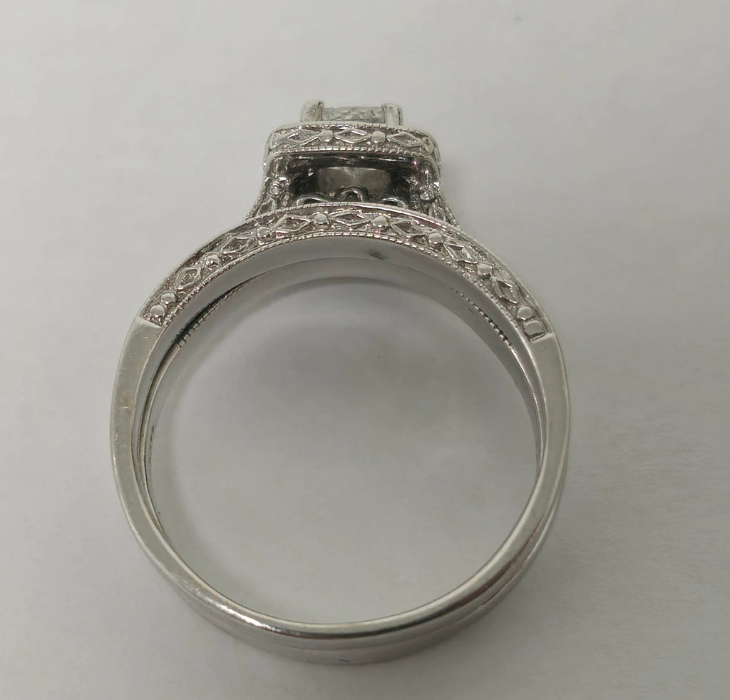 Natural Diamonds in 14k White Gold Engagement Ring - Pristine Diamonds