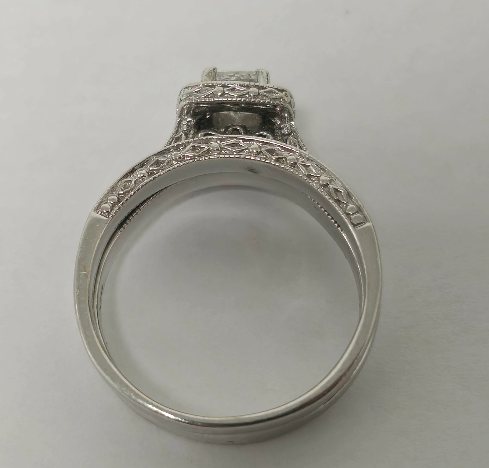 Natural Diamonds in 14k White Gold Engagement Ring - Pristine Diamonds