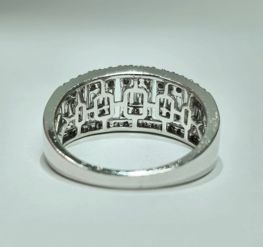 Womens, Vintage 1.35ct Diamonds in 14k White Gold Ring - Pristine Diamonds