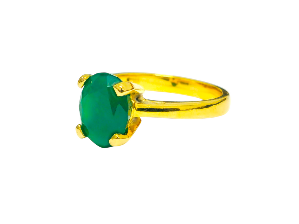 Solitaire Emerald Ring in 14K Gold