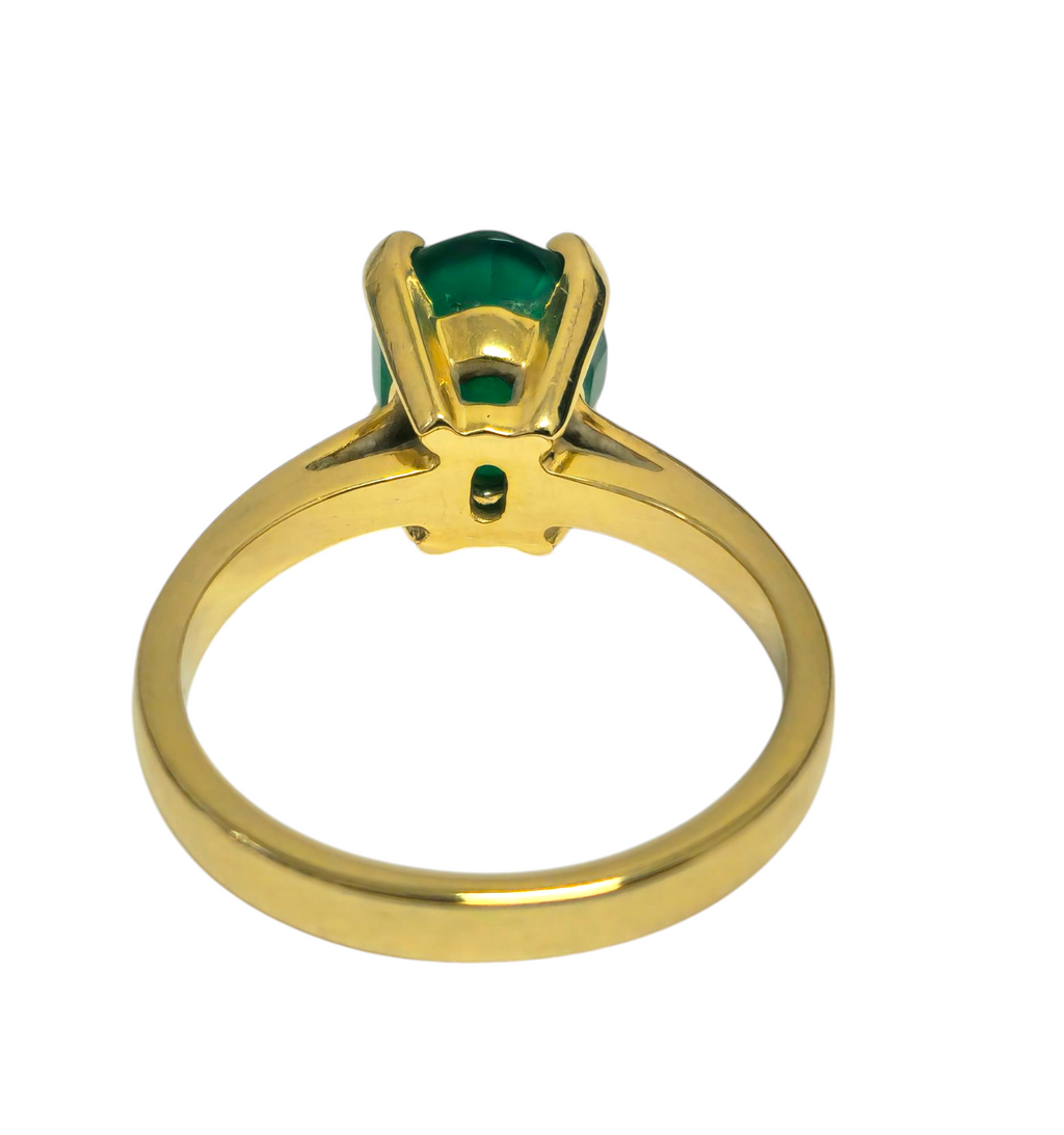 Solitaire Emerald Ring in 14K Gold