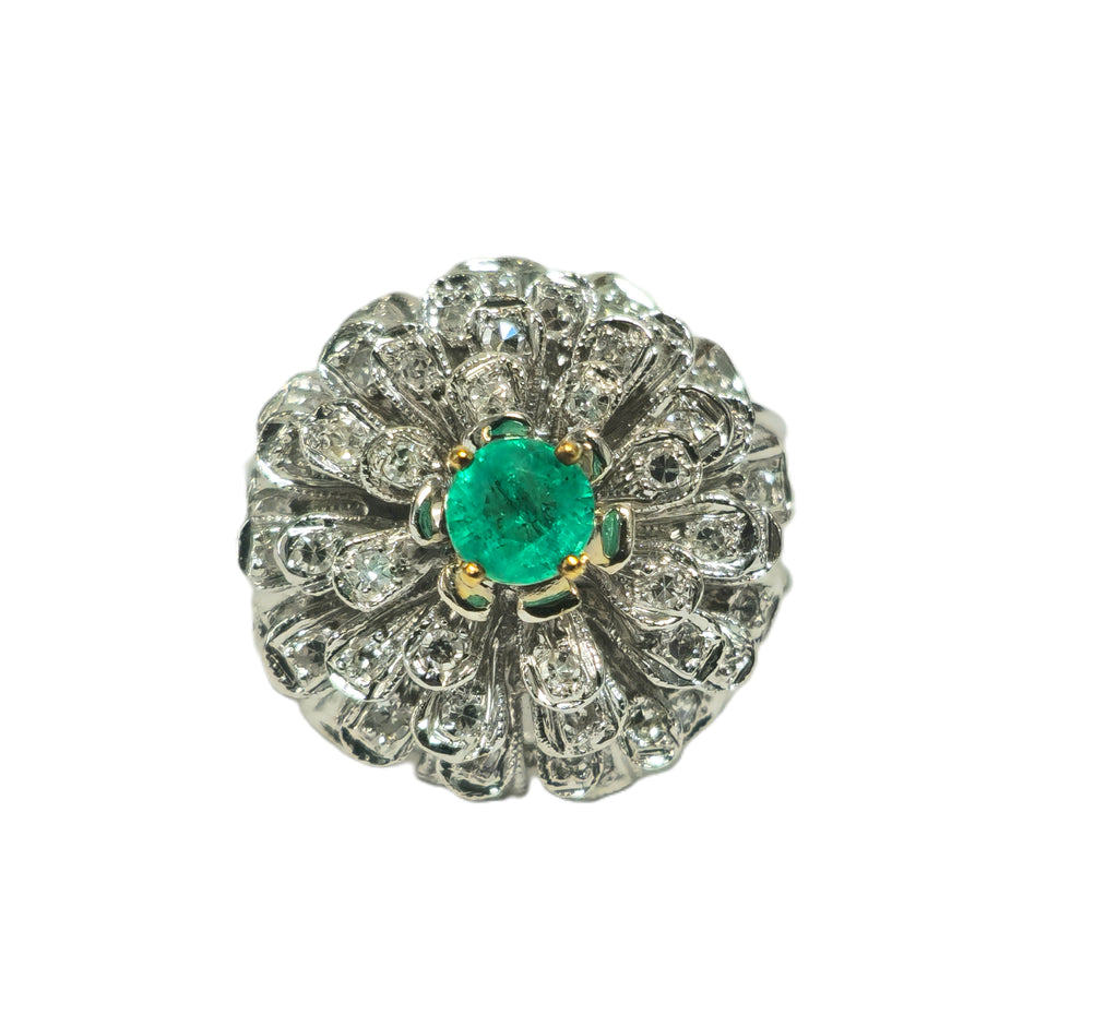 1.60ct VVS Diamond & Emerald in 14k Ring (Certified) - Pristine Diamonds