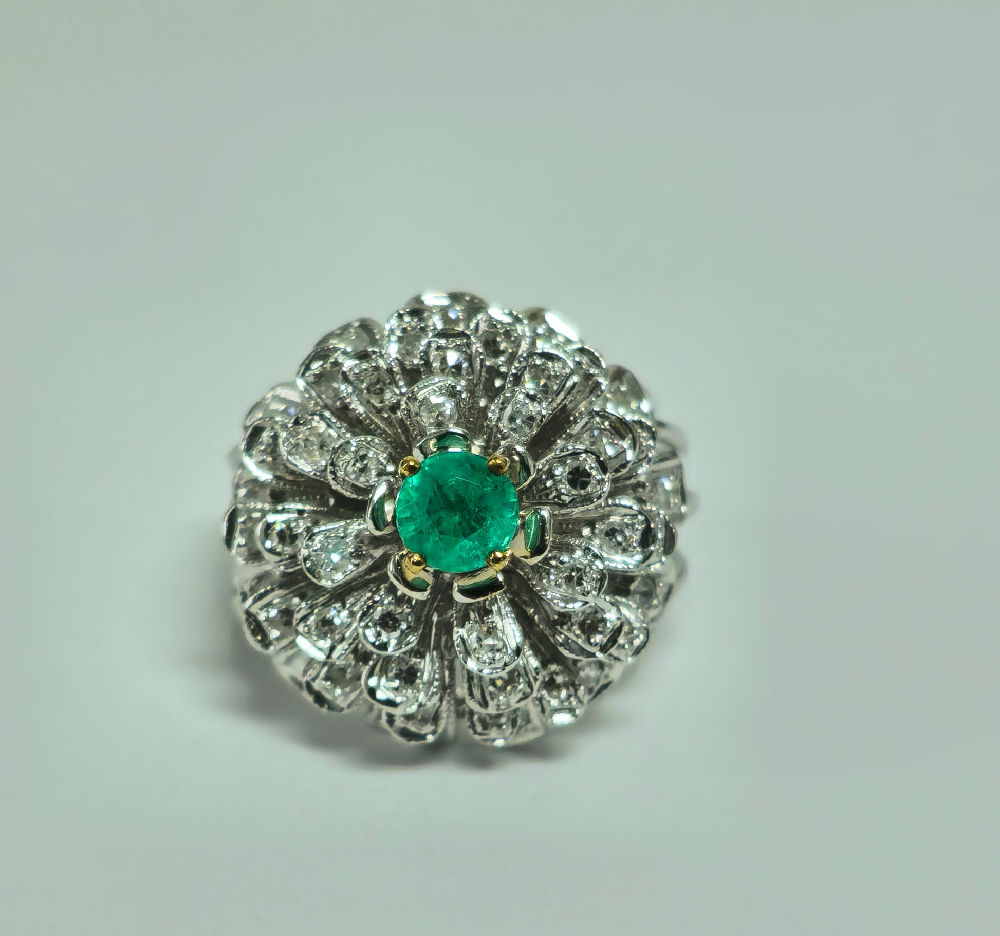 1.60ct VVS Diamond & Emerald in 14k Ring (Certified) - Pristine Diamonds