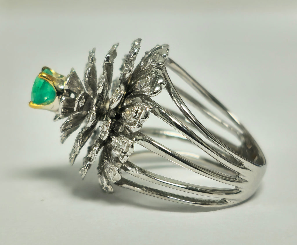 1.60ct VVS Diamond & Emerald in 14k Ring (Certified) - Pristine Diamonds
