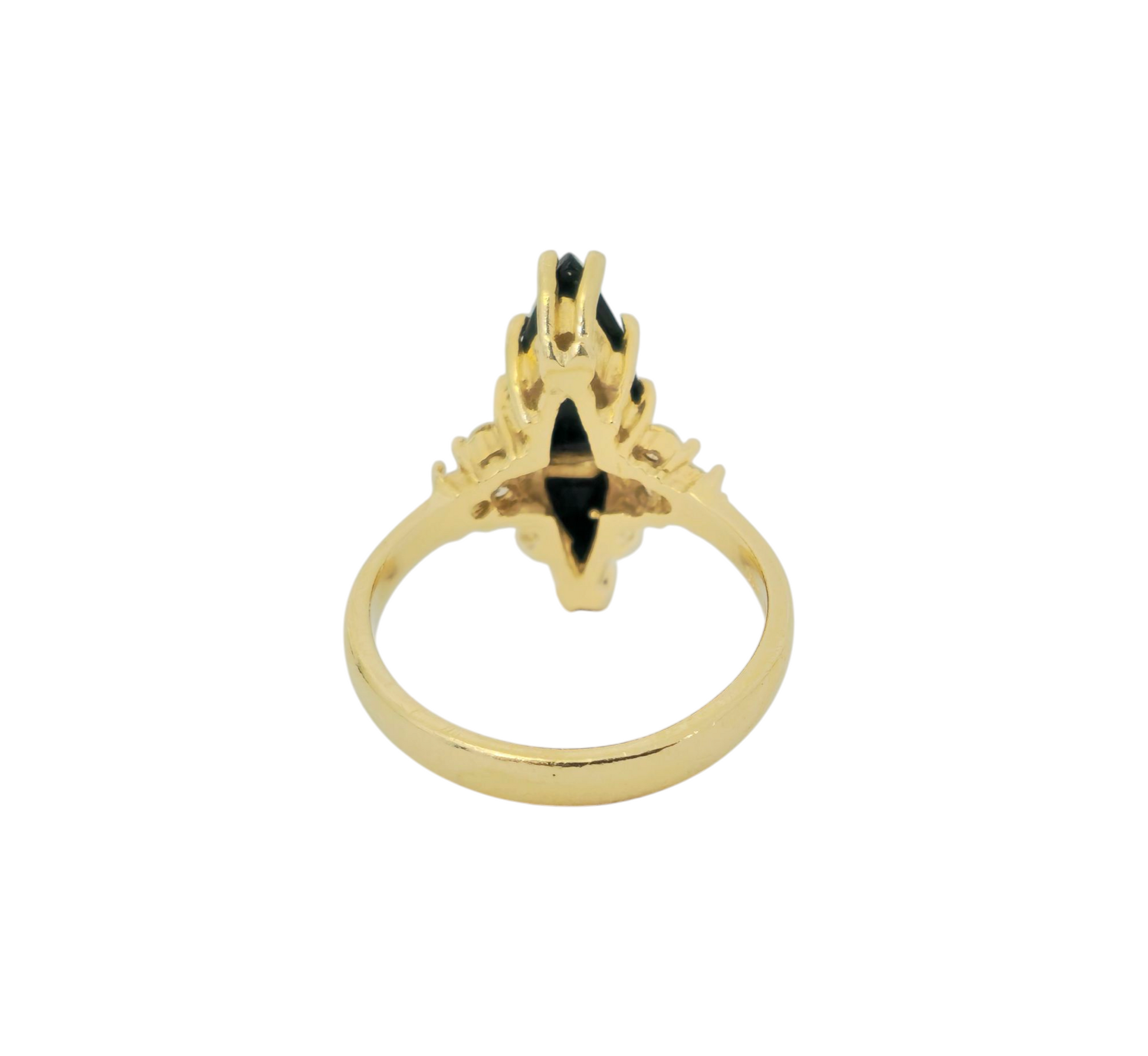 4.50 carat Black Onyx & Diamond Ring in 14k yellow gold