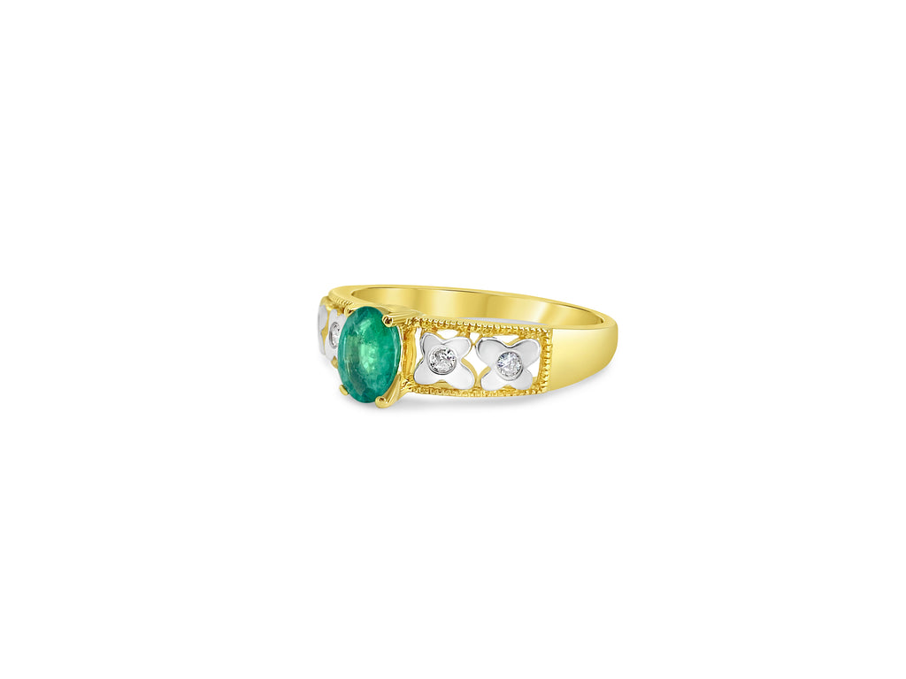 2.55 CT Emerald Diamond Cocktail Ring For Her - Pristine Diamonds