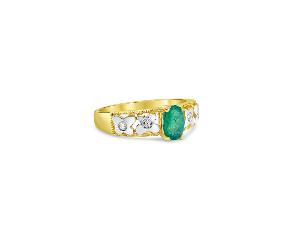 2.55 CT Emerald Diamond Cocktail Ring For Her - Pristine Diamonds