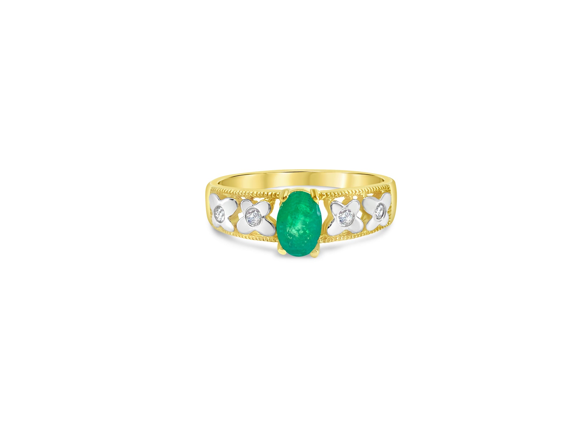 2.55 CT Emerald Diamond Cocktail Ring For Her - Pristine Diamonds