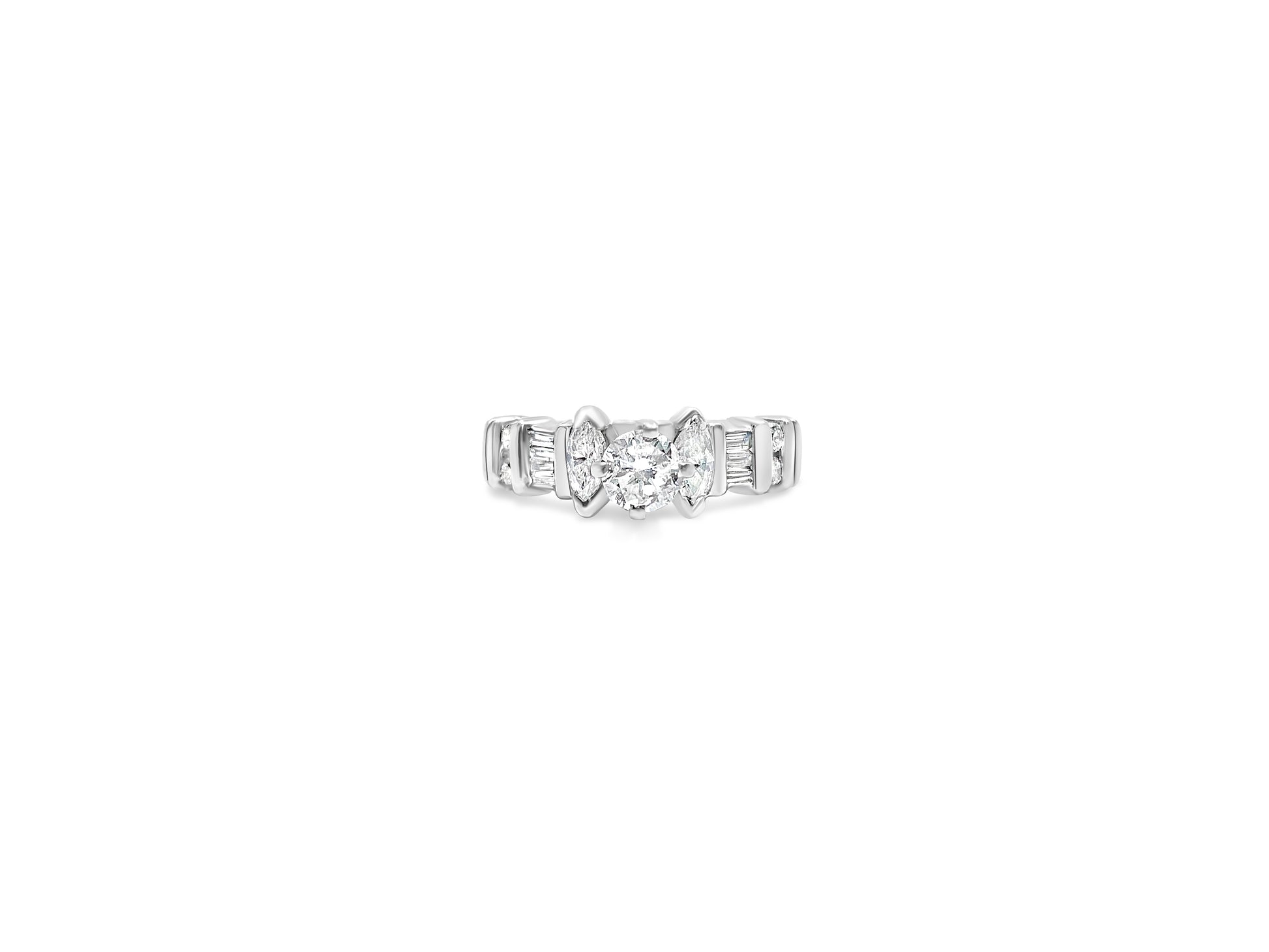 Vintage 1.50 carat diamond engagement ring for her with a solitaire setting, featuring a silver band and sparkling diamonds.