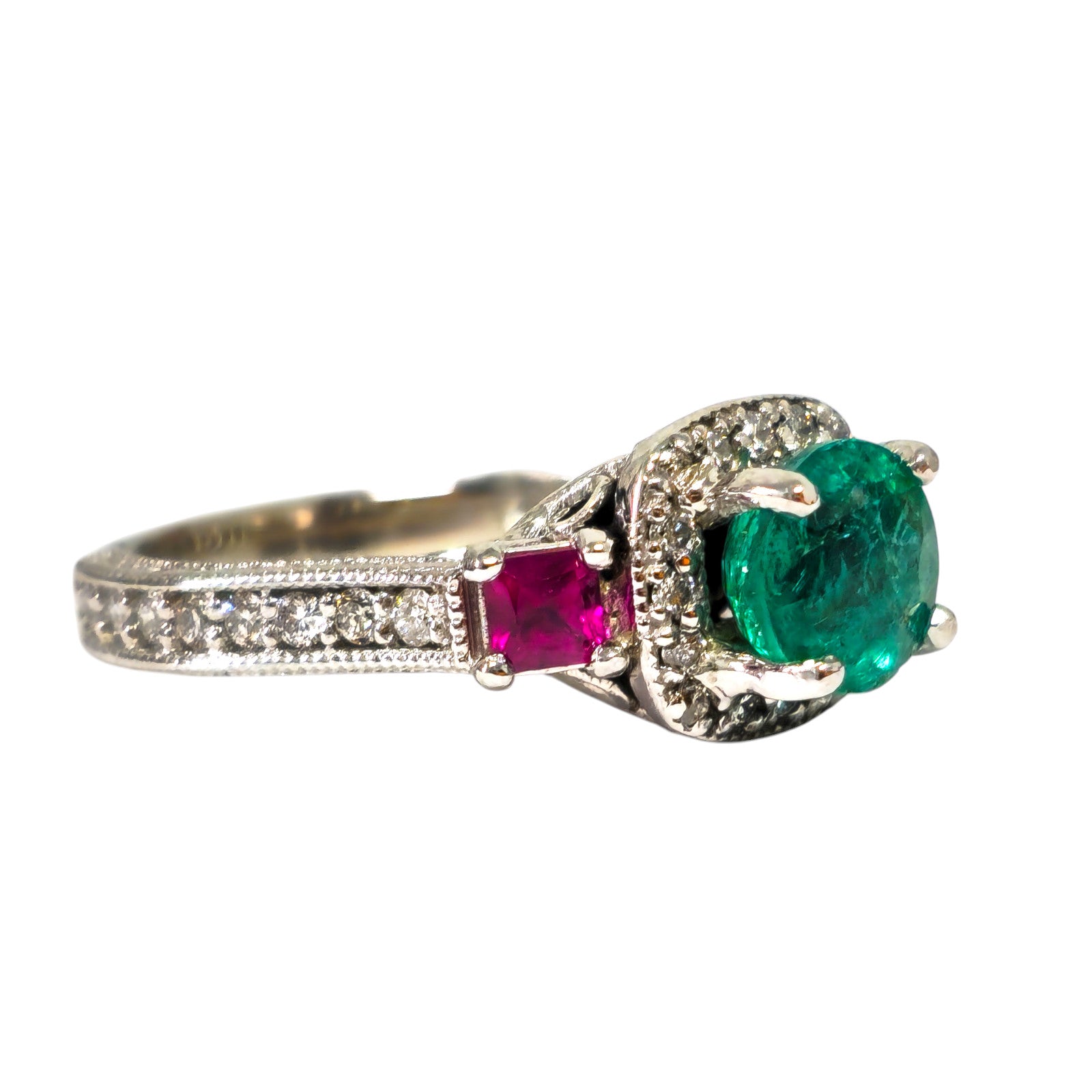 Vintage Ruby & Diamond Band For Her
