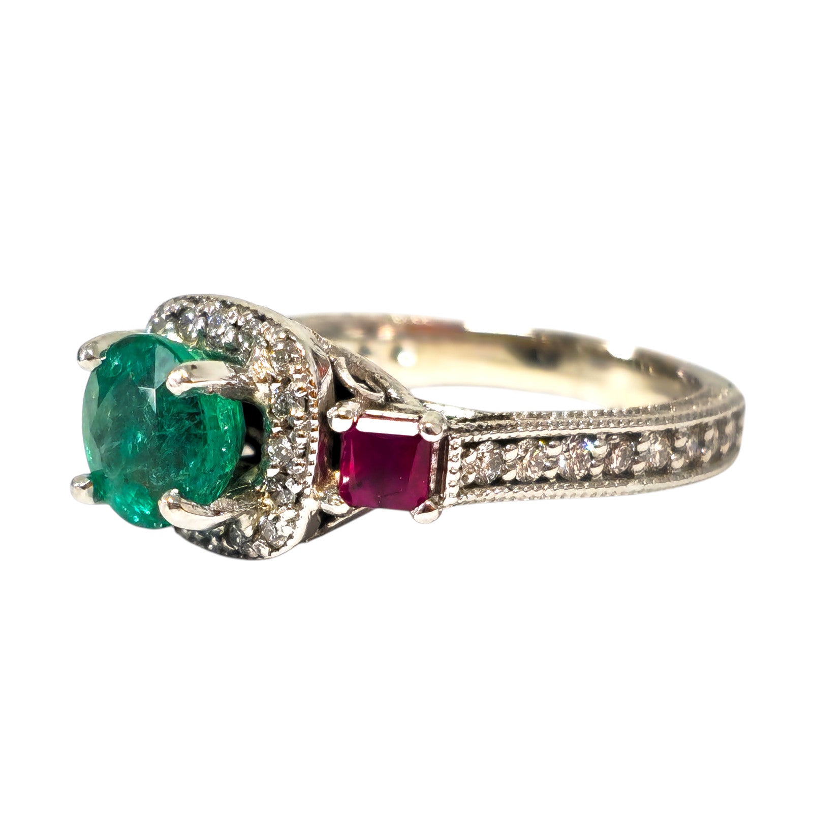 Vintage Ruby & Diamond Band For Her