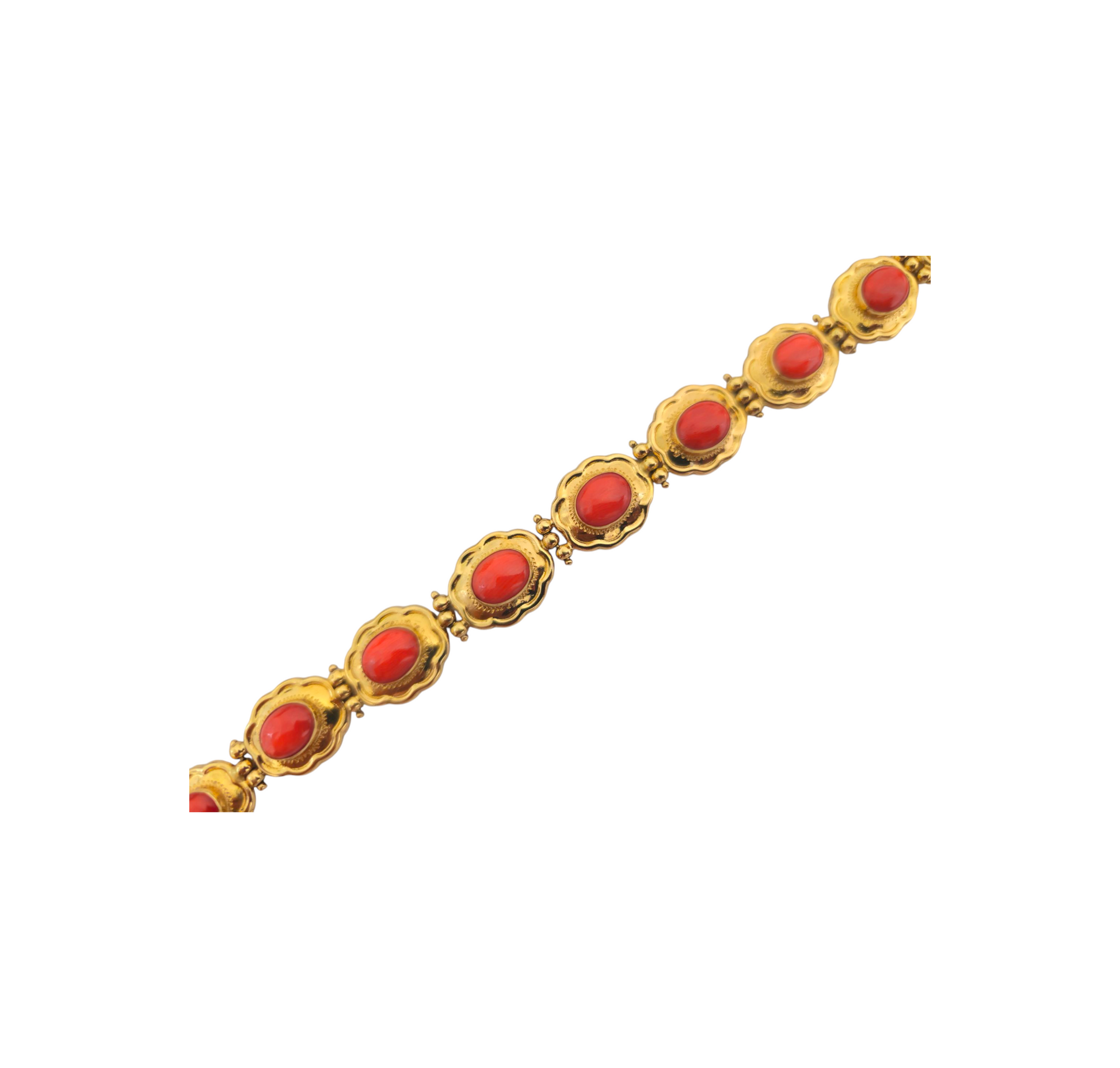 RARE 27 Carat Coral Bracelet in 18k Yellow Gold
