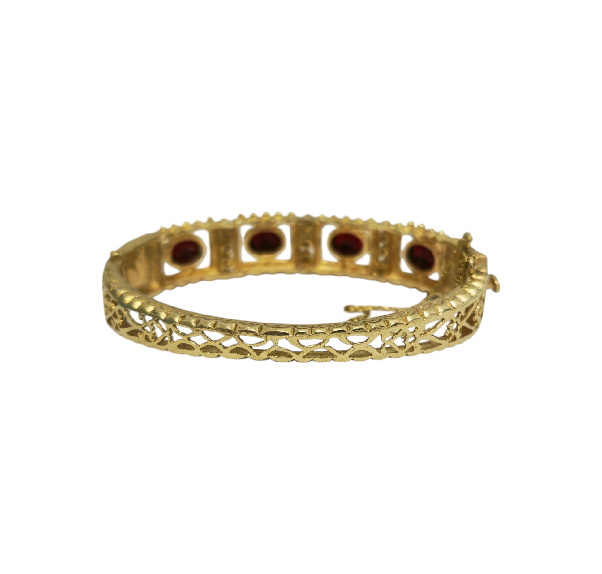 6 Carat Garnet Bracelet in 14k Yellow Gold