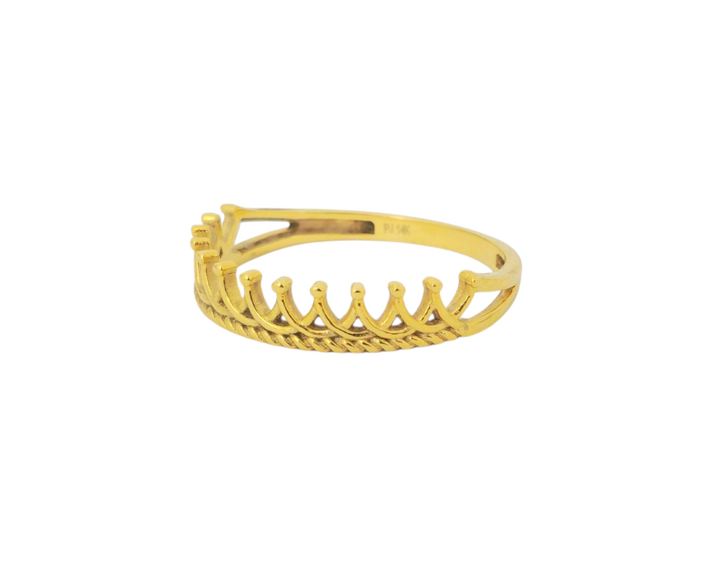 Crown motif ring in 14k Gold