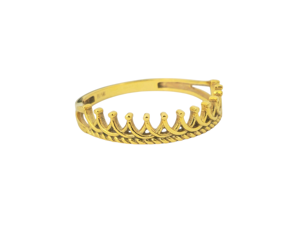 Crown motif ring in 14k Gold
