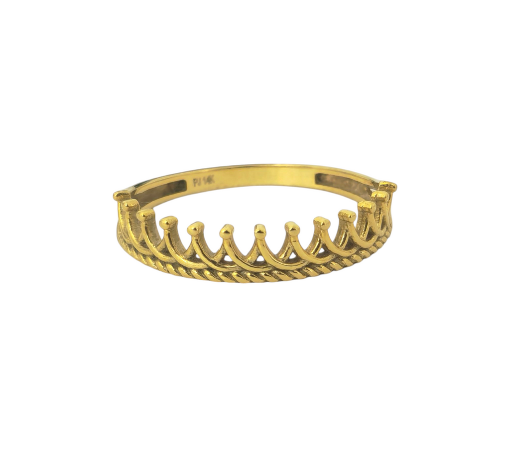 Crown motif ring in 14k Gold