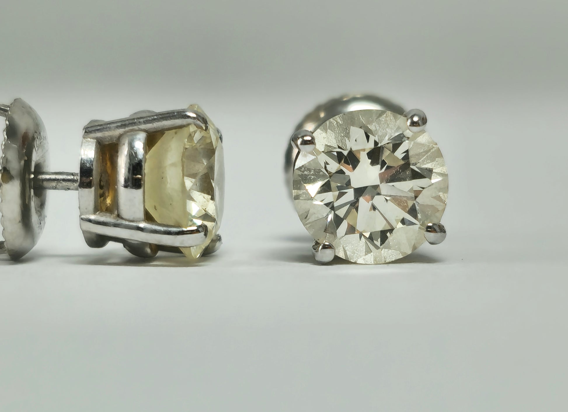 GIA Certified 2.00 Carat Diamond Studs in White Gold - Pristine Diamonds