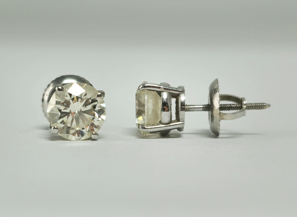 GIA Certified 2.00 Carat Diamond Studs in White Gold - Pristine Diamonds