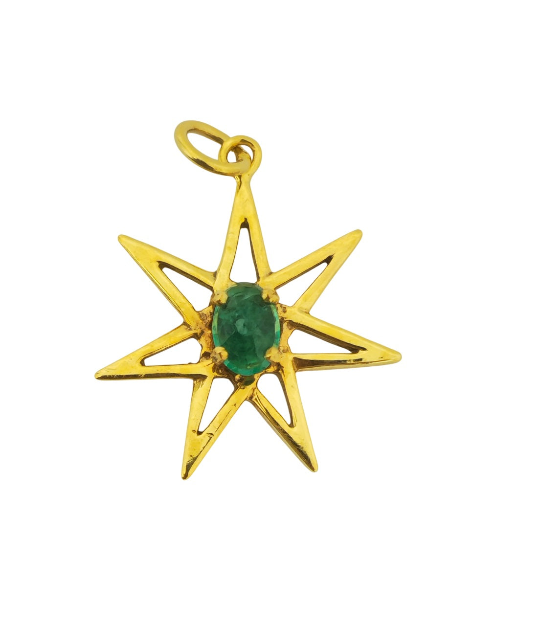 Star Emerald Pendant in 14k Gold