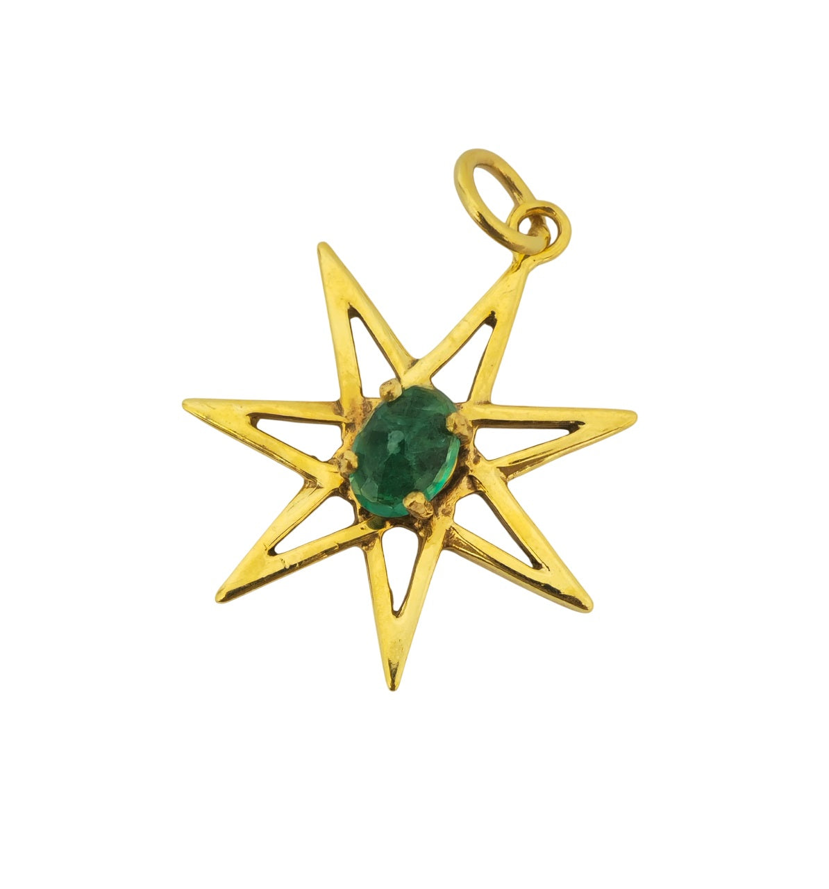 Star Emerald Pendant in 14k Gold