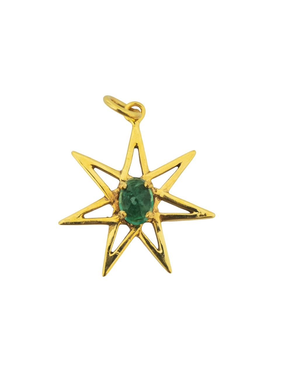Star Emerald Pendant in 14k Gold