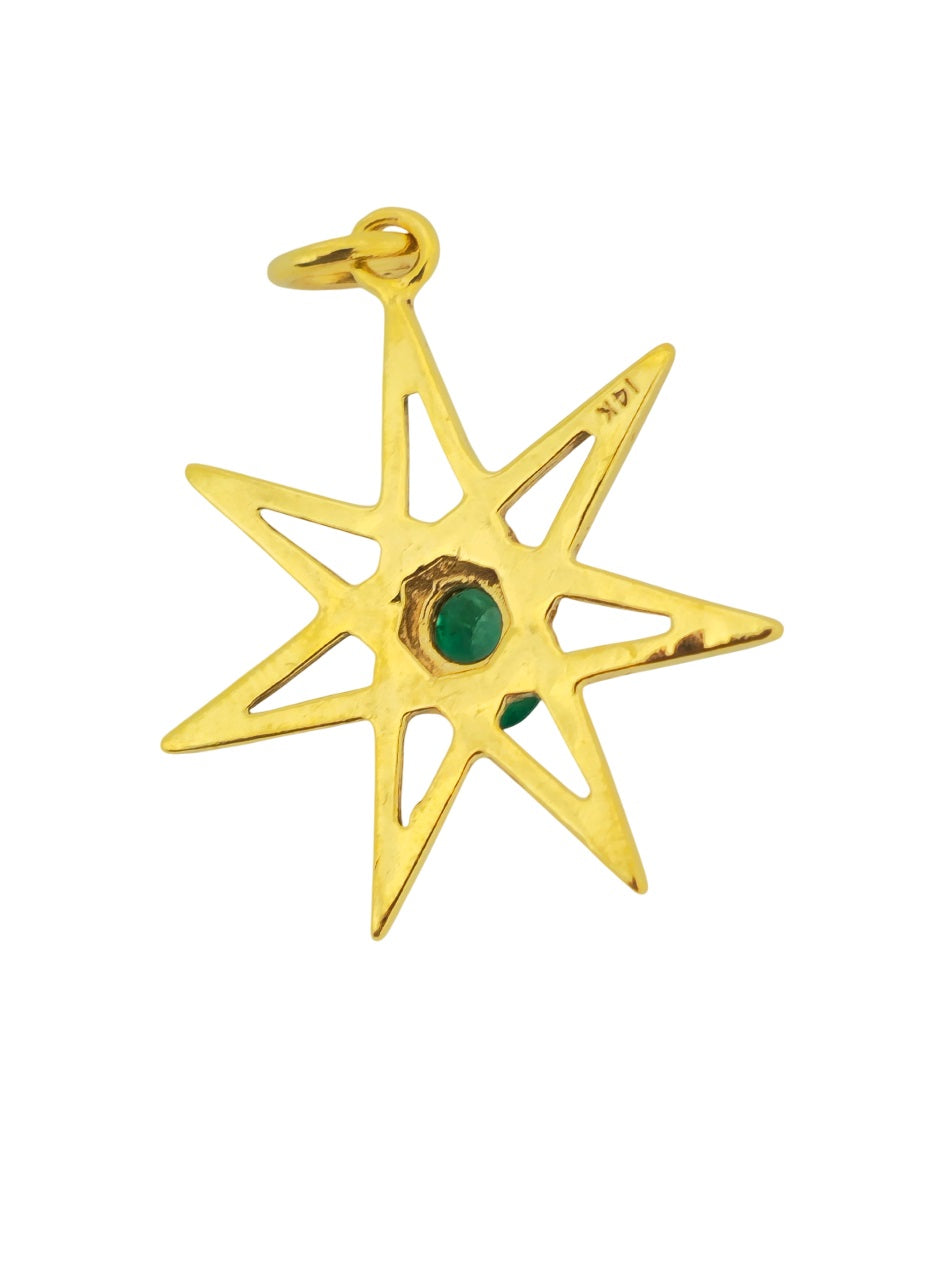 Star Emerald Pendant in 14k Gold