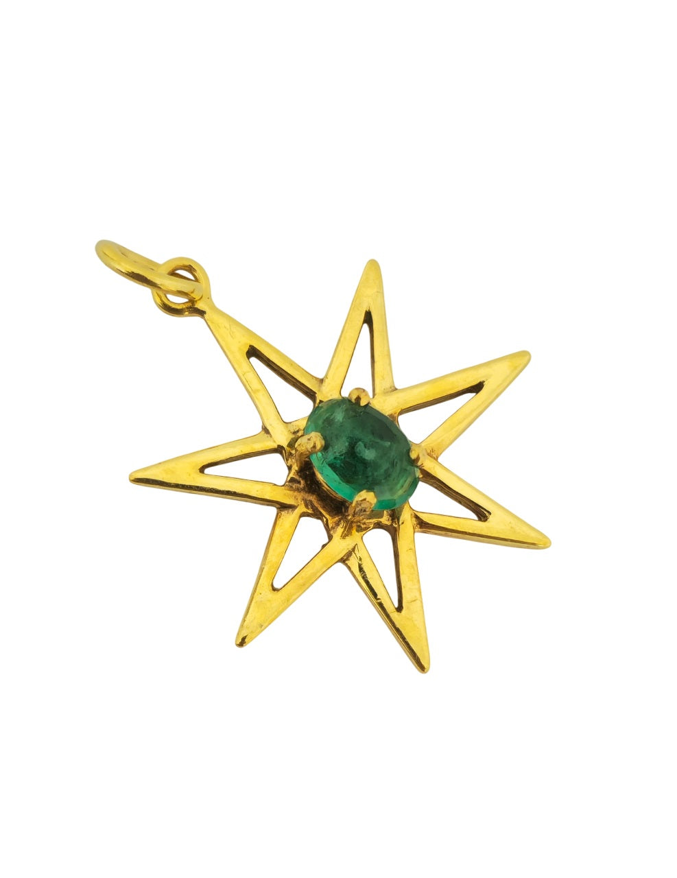 Star Emerald Pendant in 14k Gold