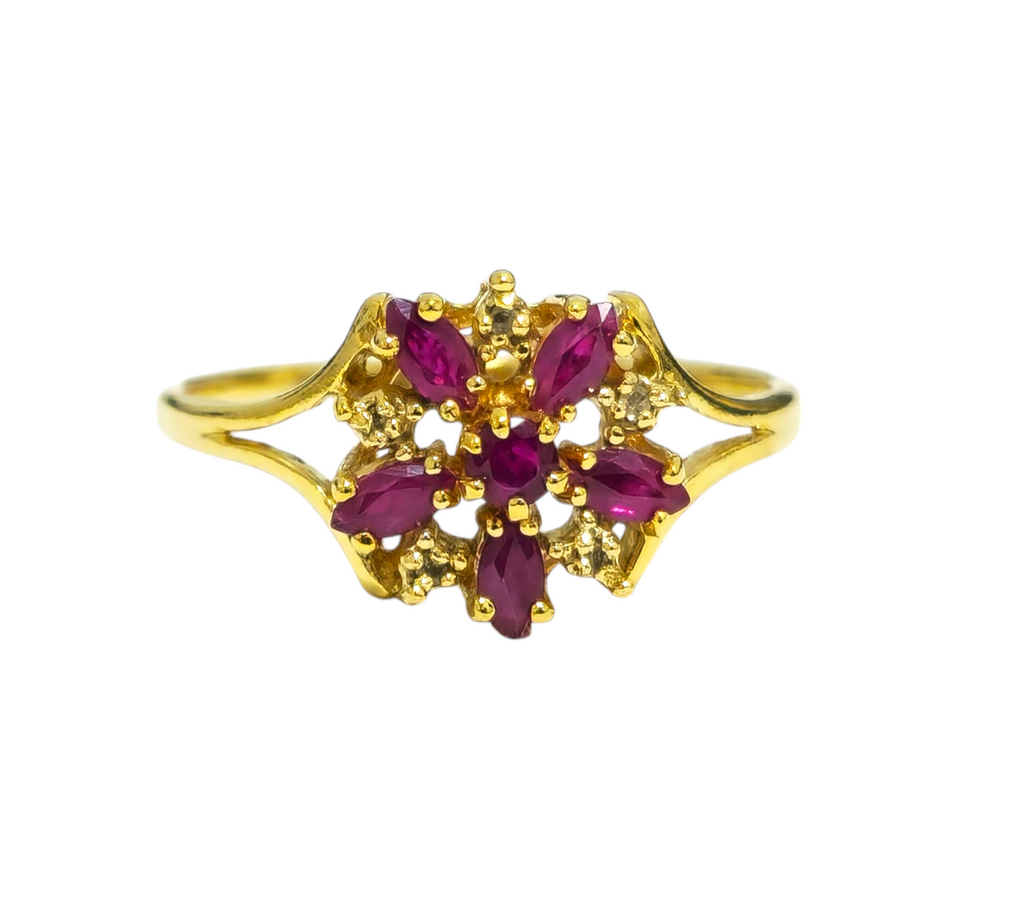 Late 20th Century 0.71ct Ruby & Diamond Ring For Her