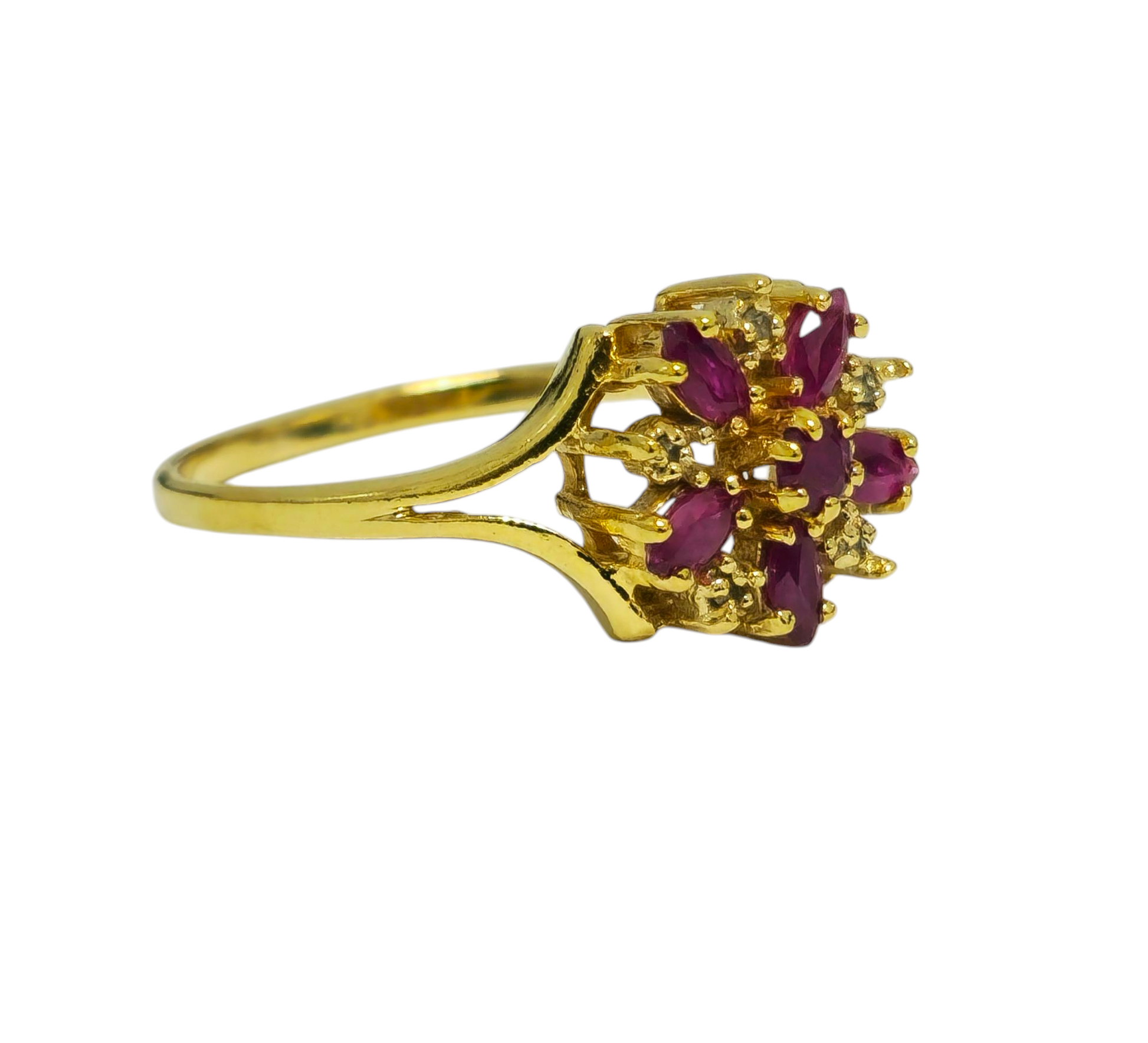 Late 20th Century 0.71ct Ruby & Diamond Ring For Her