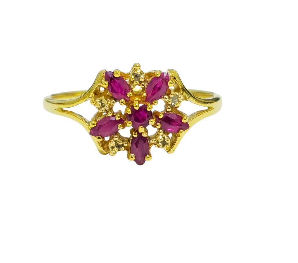 Late 20th Century 0.71ct Ruby & Diamond Ring For Her
