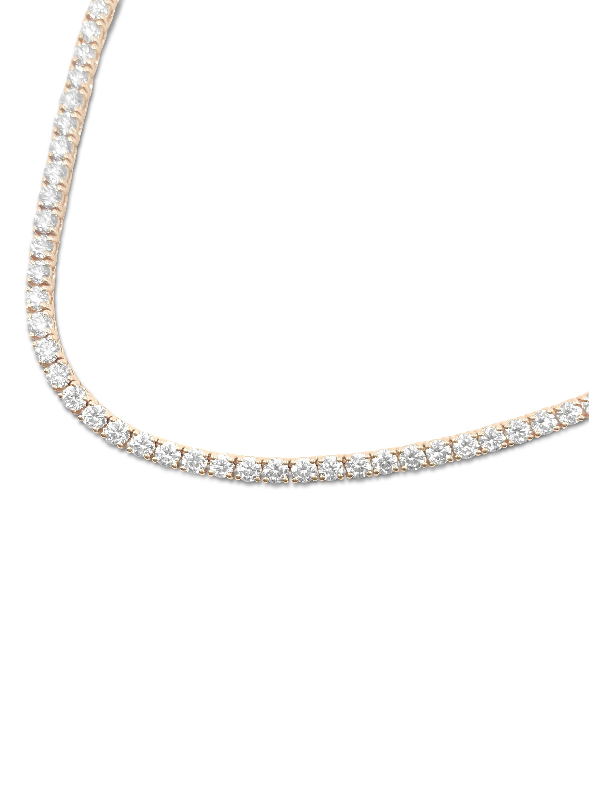 18ct Diamond Tennis Necklace. VVS Diamonds in 10k Gold