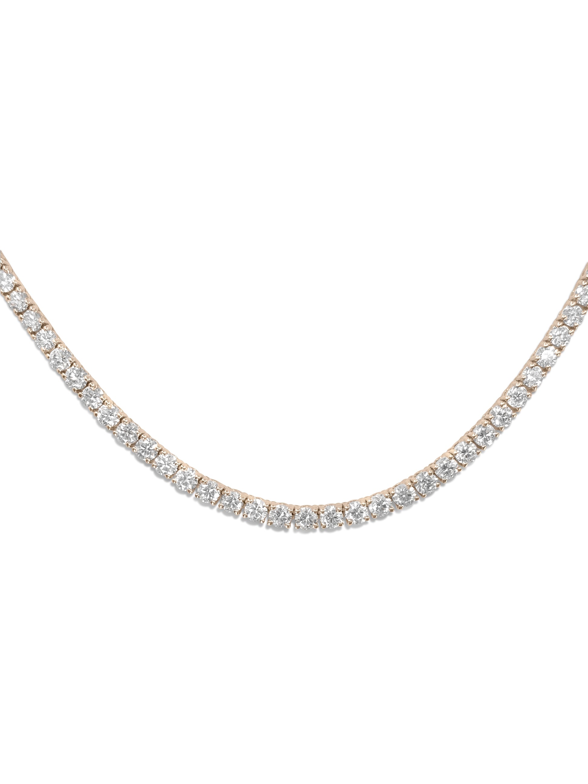18ct Diamond Tennis Necklace. VVS Diamonds in 10k Gold