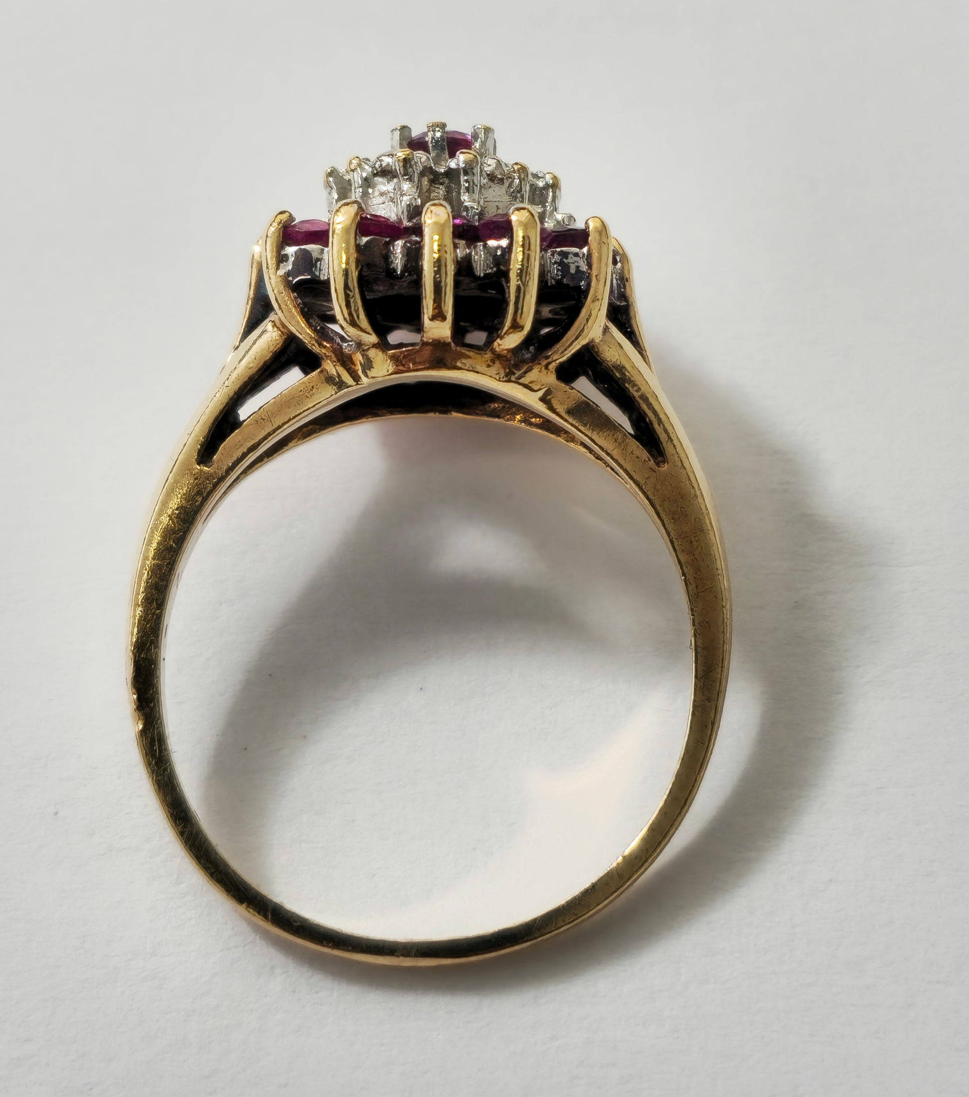 Vintage Natural 1.20 Carat Ruby & Diamond Cocktail Ring in 14k yellow gold - Pristine Diamonds