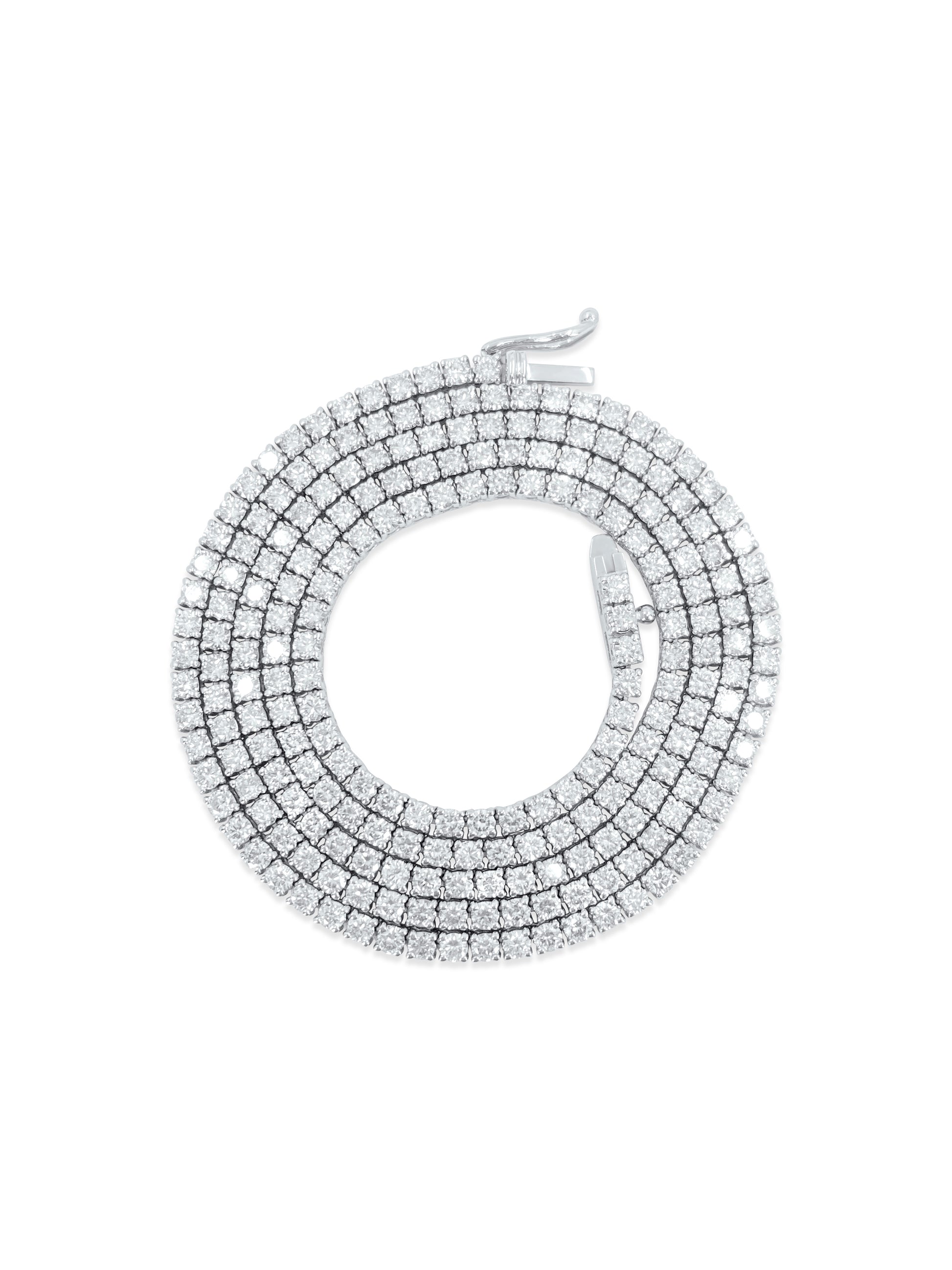 11.50ct VVS Diamond Tennis Necklace in 14k Gold