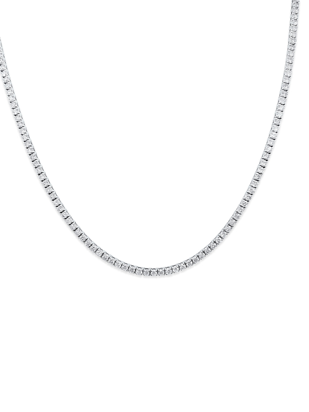 11.50ct VVS Diamond Tennis Necklace in 14k Gold