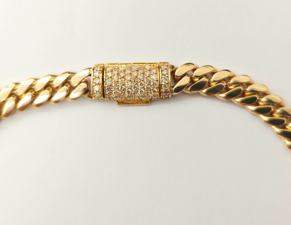 Rare 12.40 carat Colombian Emerald & Diamond Cuban Link Necklace - Pristine Diamonds