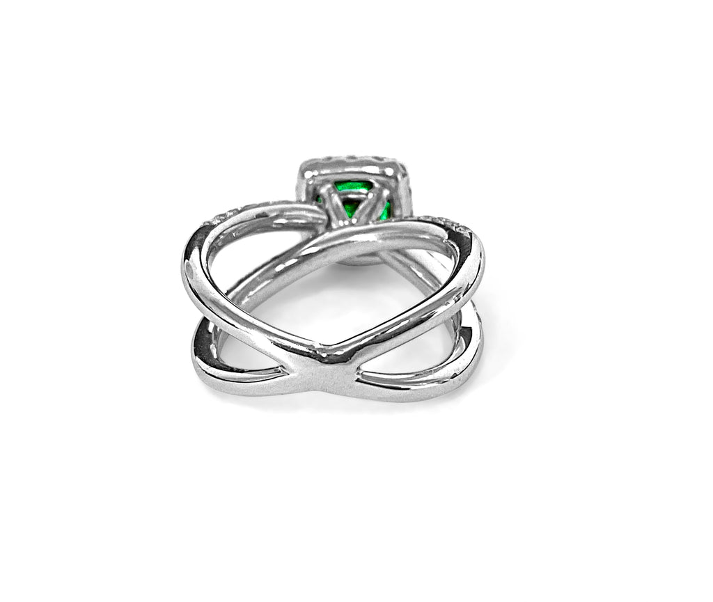3.00ct Diamond Natural Emerald Ring 18K Gold