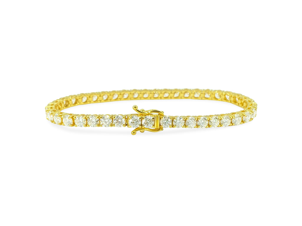 VVS diamond tennis bracelet in 14k gold featuring 10.50 carats of sparkling diamonds, elegant jewelry by Prince The Jeweler