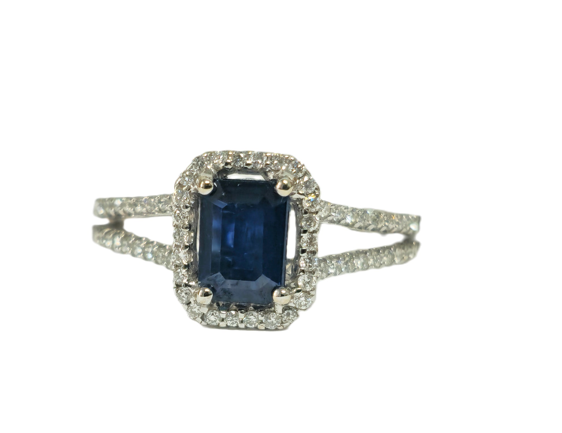 Vintage, Art Deco Blue Sapphire & Diamond Ring For Her - Pristine Diamonds