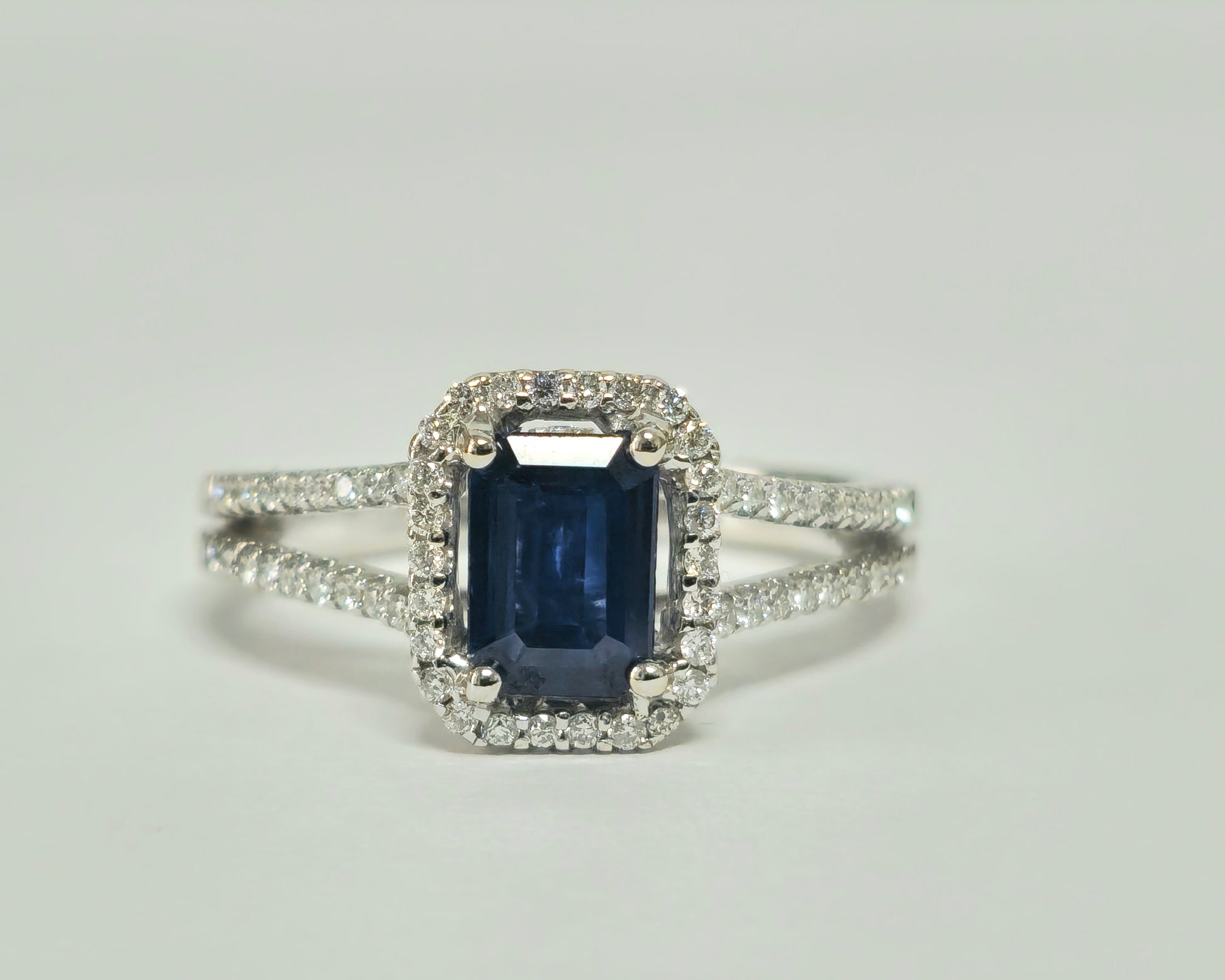 Vintage, Art Deco Blue Sapphire & Diamond Ring For Her - Pristine Diamonds