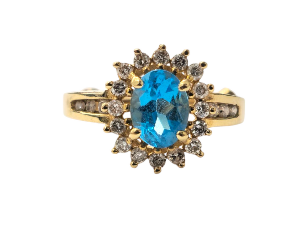 Late 20th Century Astrology Motif Emerald Ring 14k Gold