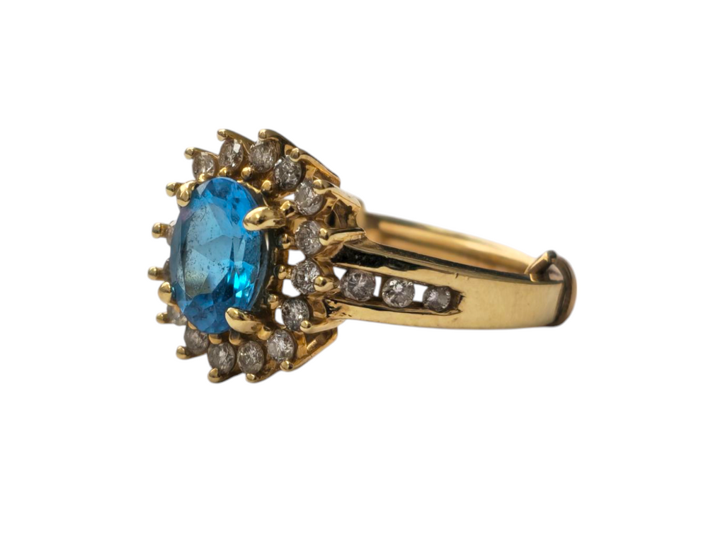 Late 20th Century Astrology Motif Emerald Ring 14k Gold