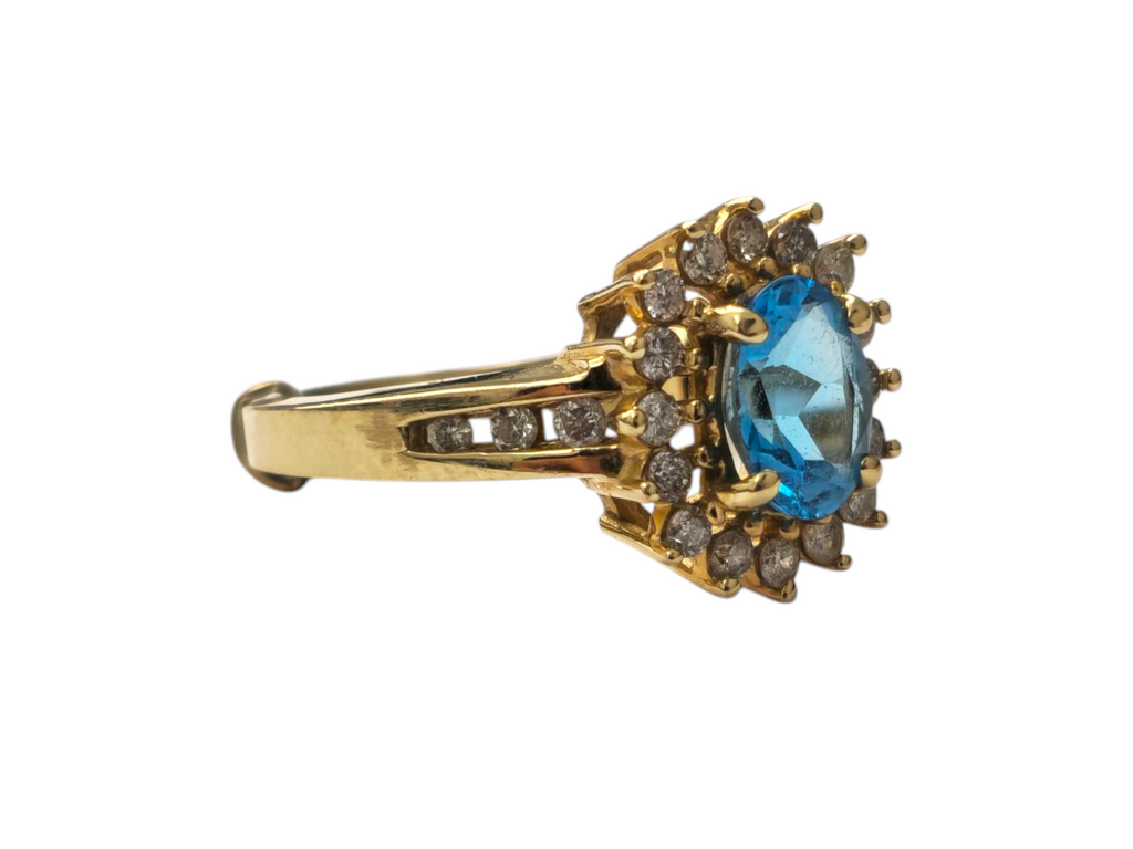 Late 20th Century Astrology Motif Emerald Ring 14k Gold