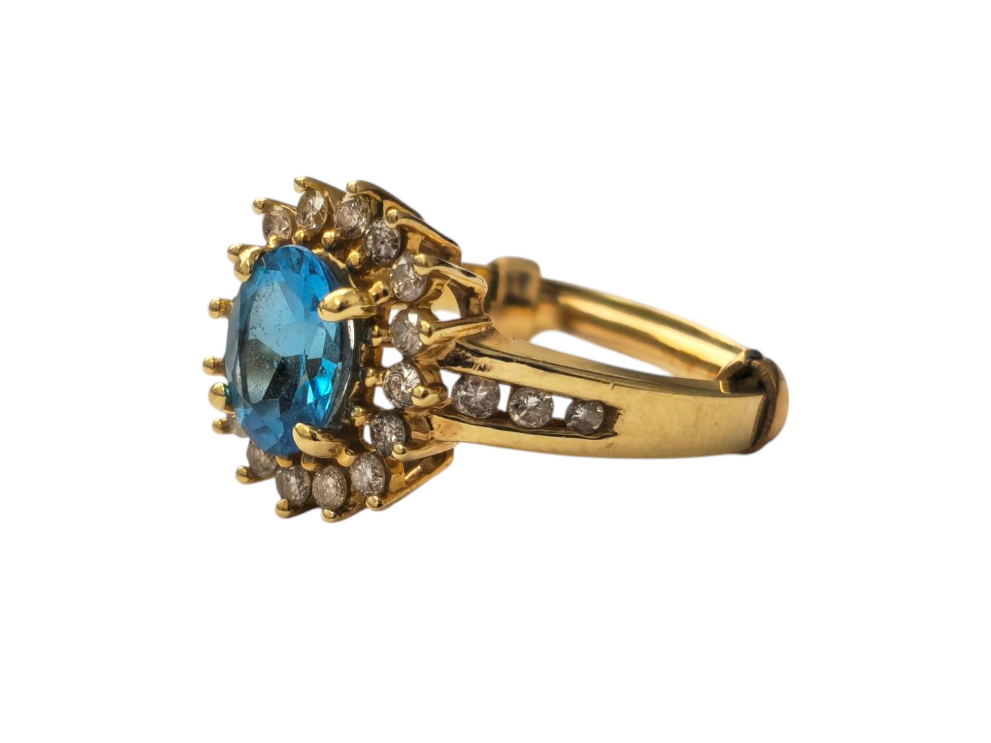 Late 20th Century Astrology Motif Emerald Ring 14k Gold