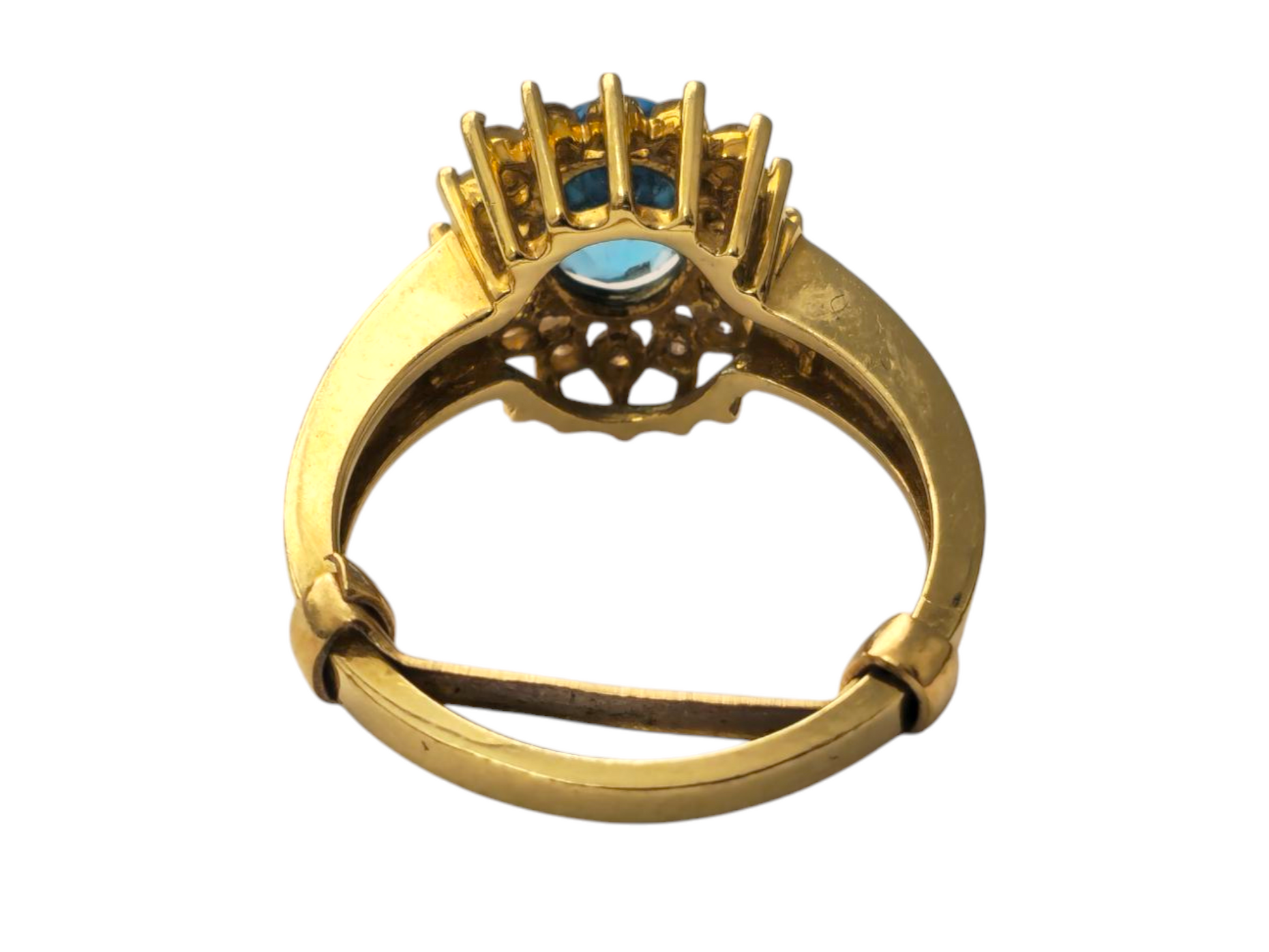 Late 20th Century Astrology Motif Emerald Ring 14k Gold