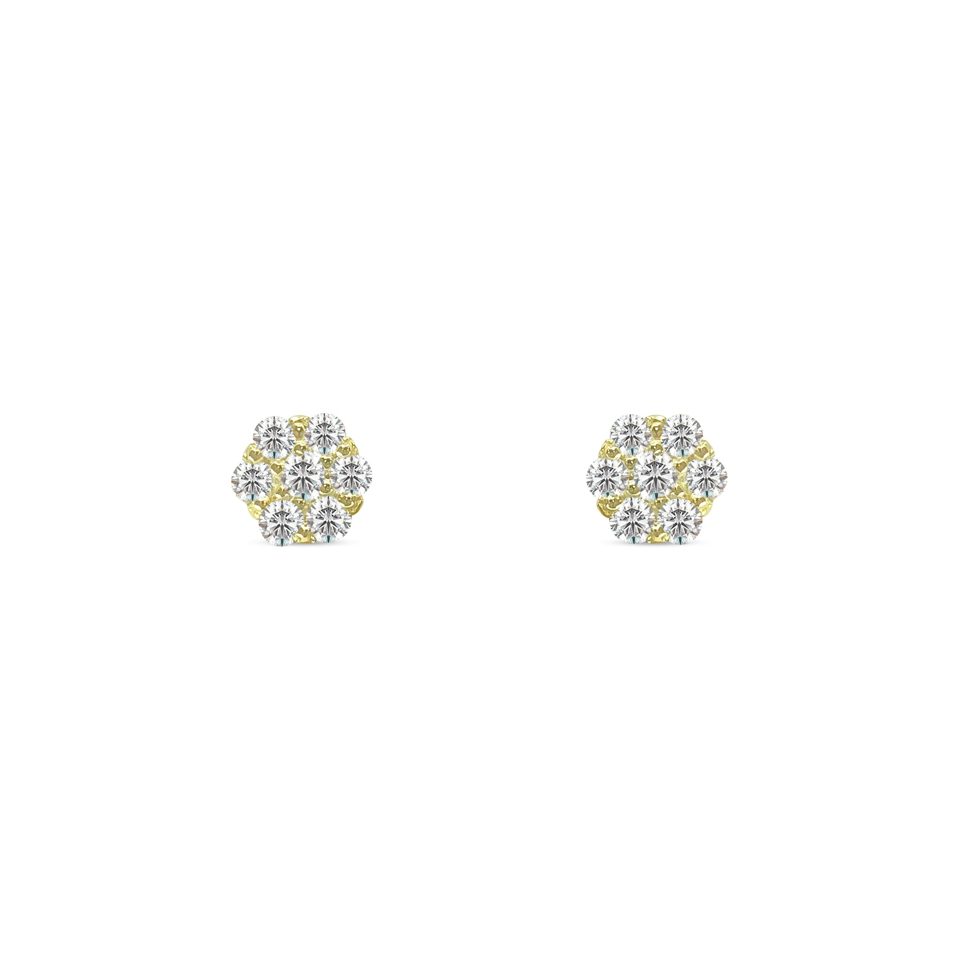 Custom Made 14k gold 1cwt Diamond Cluster Earrings