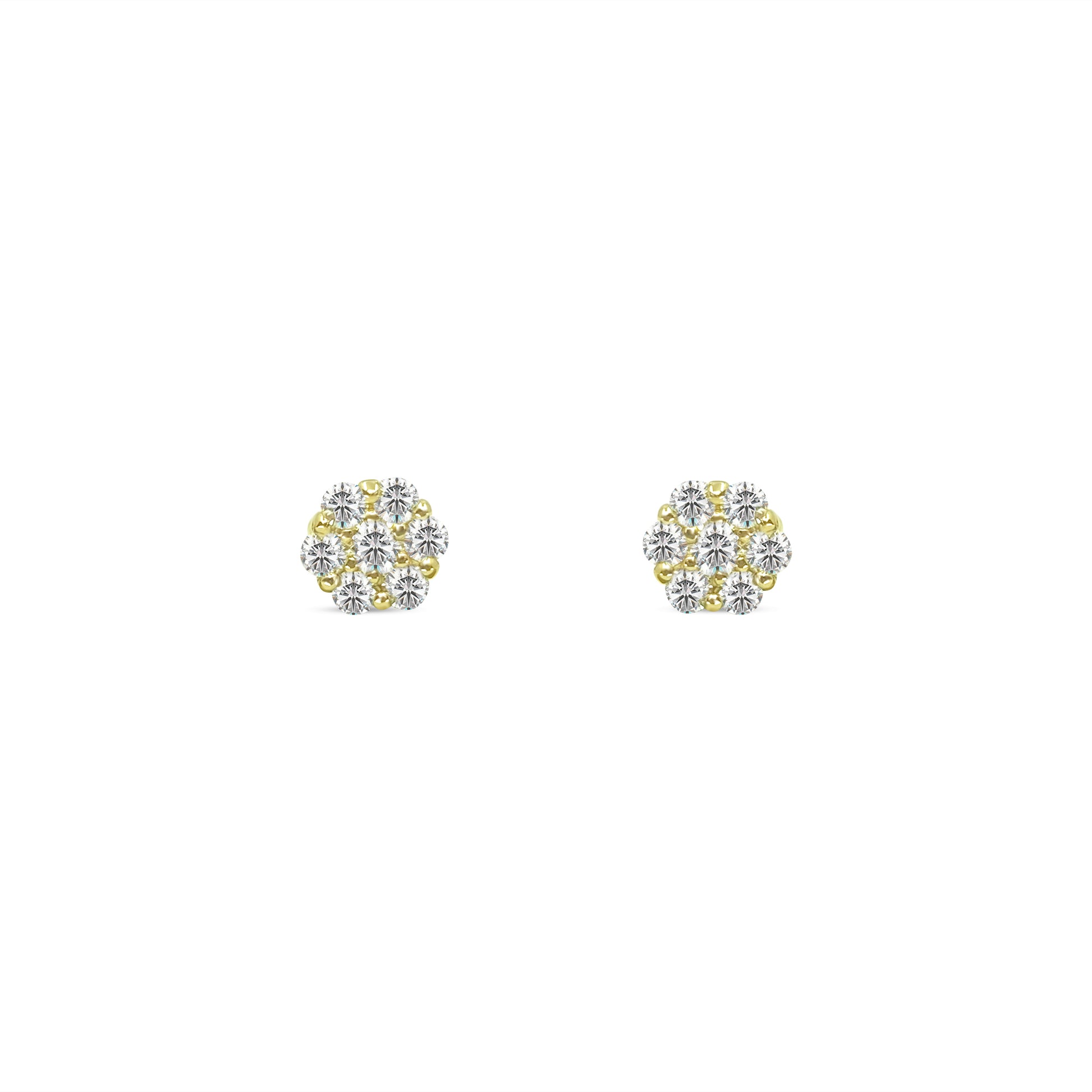 Custom Made 14k gold 1cwt Diamond Cluster Earrings