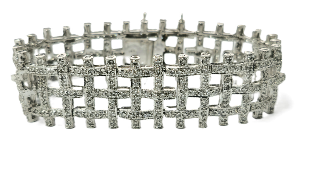 5 Carat Diamond Bracelet Set in 14k White Gold (GIA) - Pristine Diamonds